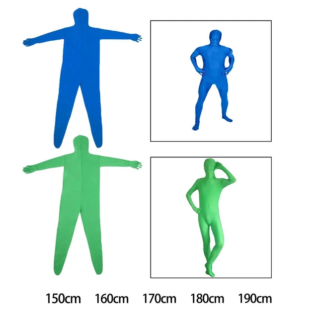 INVISIBLE CLOTHES FULL Body Greenman Suit Green Screen Suit Green