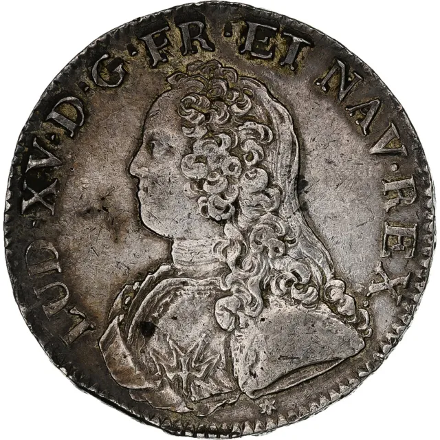 [#869737] France, Louis XV, Ecu, Écu aux branches d'olivier, 1726, Caen, Argent,