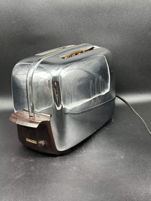 Vintage Toaster GE General Electric Chrome Mid Century 
