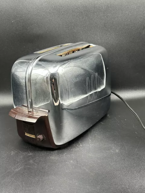 GENERAL ELECTRIC "Toastmaster" Vintage Toaster '50s Chrome WORKS 1B14. Cover