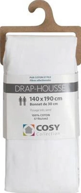 Drap housse coton 57 fils rose dragee 140 x 190 cm | Leroy Merlin