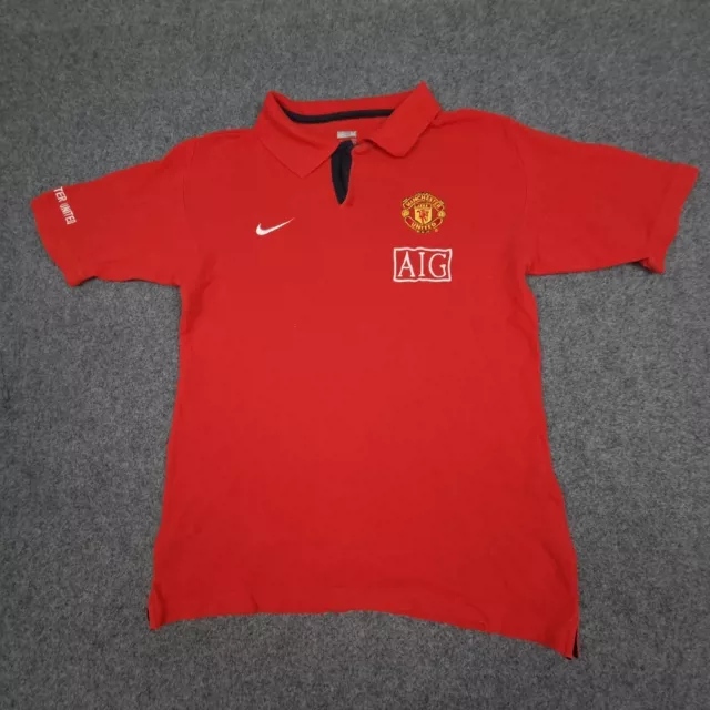 vtg Manchester United FC Shirt Men MEDIUM polo tshirt football EPL nike Size M