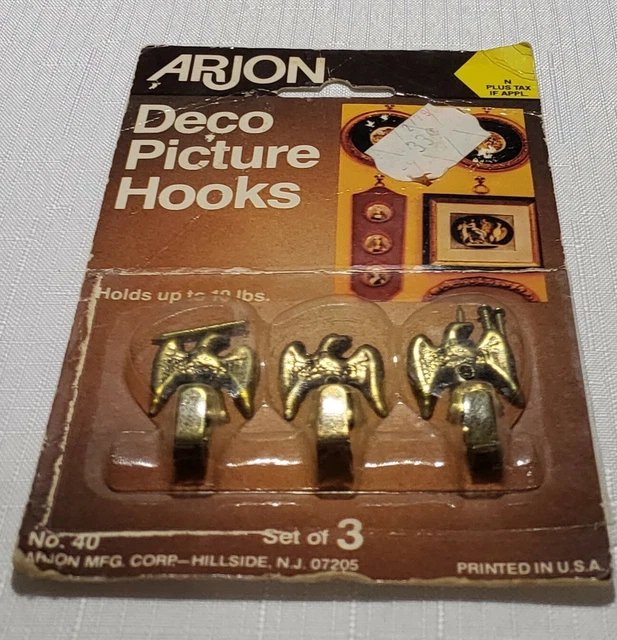 Vintage Arjon Decorative 3pk Eagle Hooks For Hanging Pictures 60’s 70’s USA 5