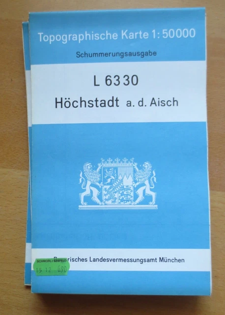 r1-1) Topographische Karte 1 : 50000  Höchstadt a. d. Aisch   L 6330