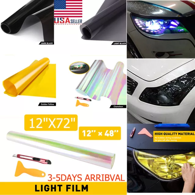 Car Headlight Taillight Fog Light Sticker Tint Protector Film Vinyl Wrap Decals