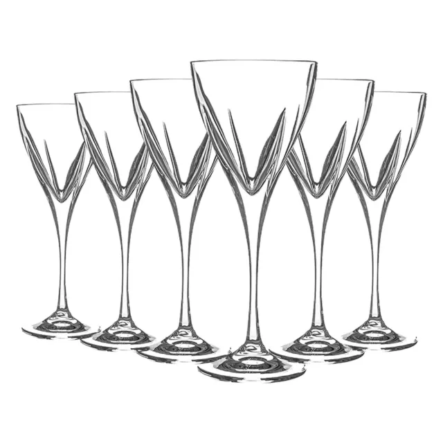 RCR Crystal 6x Fusion Wine Glasses Set Cut Glass Stemware Goblets 250ml