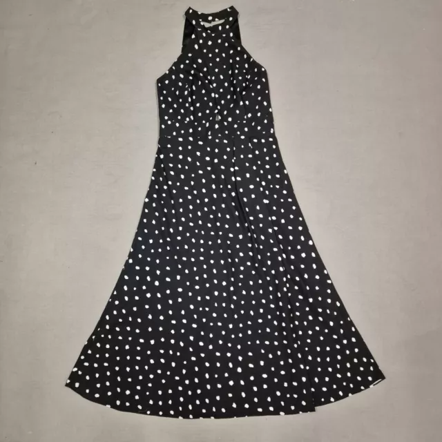 Forever New Womens Maxi Dress Size 10 Black And White Polka Dot Print