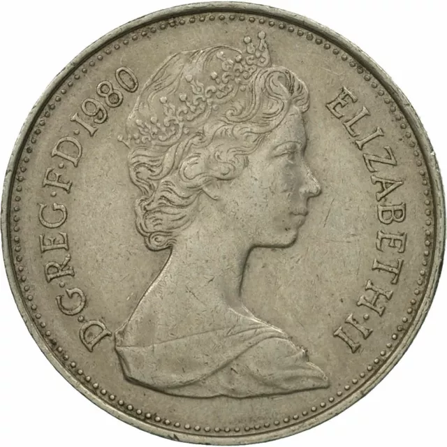 [#464801] Coin, Great Britain, Elizabeth II, 5 New Pence, 1980, AU(55-58), Coppe