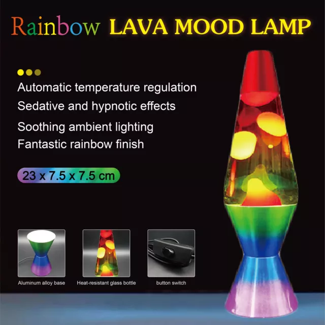 LED Colour Changing USB/Battery Hybrid Rainbow Lava Mood Lamp