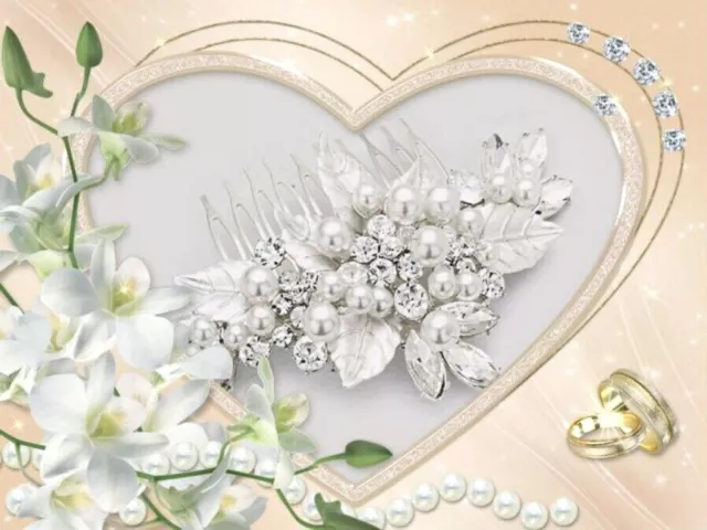 HAIR COMB Pearl Cluster Crystal Flower Hair Comb