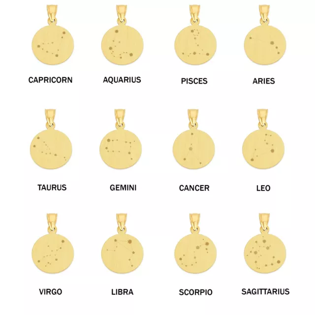 10k Solid Gold Constellation Pendant Horoscope Jewelry Astrology Gifts for Her 2