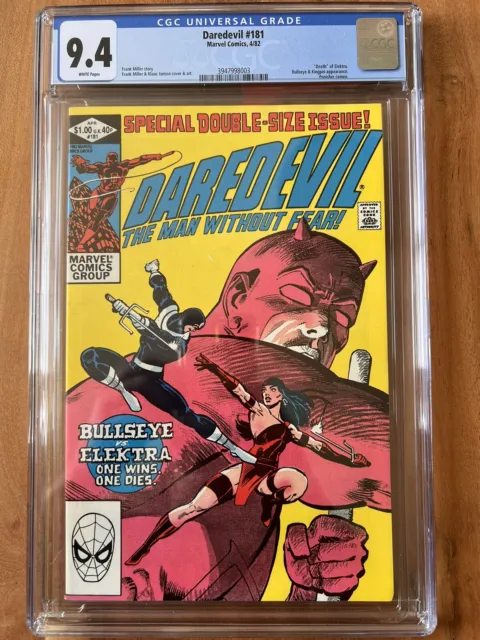 Daredevil #181-CGC 9.4-“Death”of Elektra-Bullseye/Kingpin/Punisher Appearance🔑