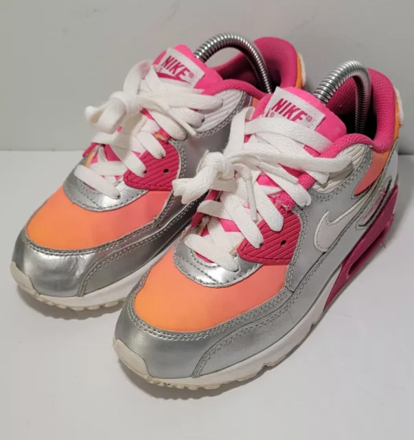 Nike 724871-800 Air Max 90 Sneaker Shoe Size 1Y Womens 8.5 Premium Leather GS