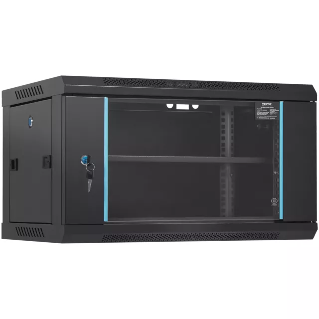 VEVOR 6U Wall Mount Network Server Rack Cabinet Enclosure 15.5'' Deep Door Lock