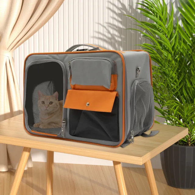 Caja portátil para mascotas con almohadilla interior suave para perros y gatos pequeños de viaje