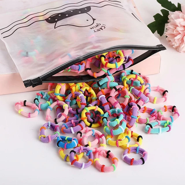 100pcs/lBAG Kids Small Hair Rope Scrunchy Elastic Girls Rubber Band Hair Ties