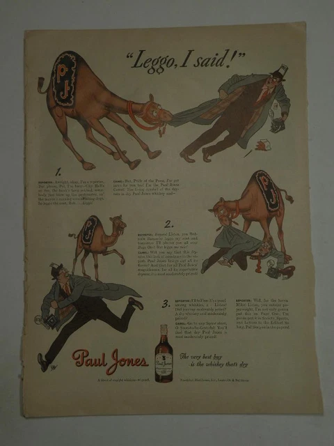 Magazine Ad* - 1943 - Paul Jones Whiskey - World War II - Camel (#2)