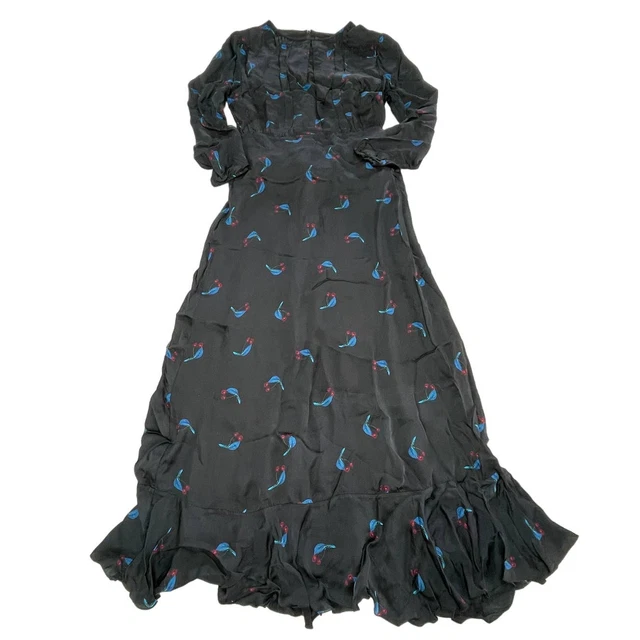 Cynthia Rowley flounce-hem short-sleeved dress - Black