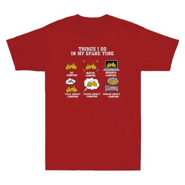 Orologio da campeggio Things I Do In My Spare Time Go campeggio divertente t-shirt da uomo nero