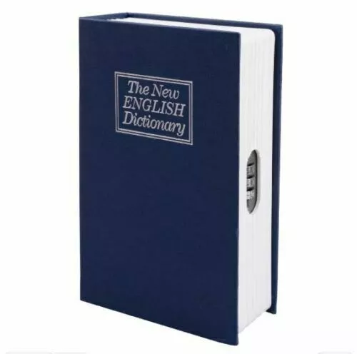 Secret Stash Dictionary Book Safe Metal Cash Box Hidden Diversion with Key Lock