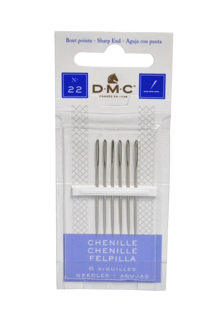 Agujas afiladas de oruga DMC talla 22