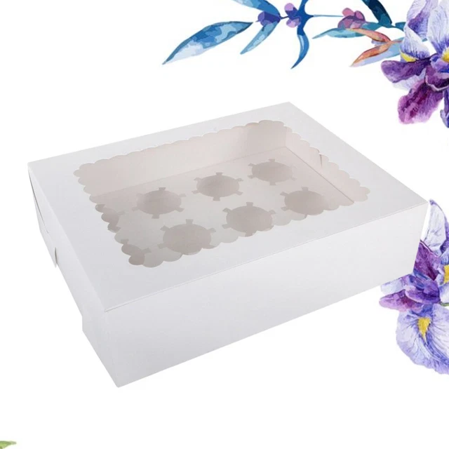 Scatole Per Torte Bianche Quadrate - 304 Mm (12 Pollici) - Confezione Da 5 Pezzi - Ideali Per Trasporto E Consegna Di Dolci Decorati