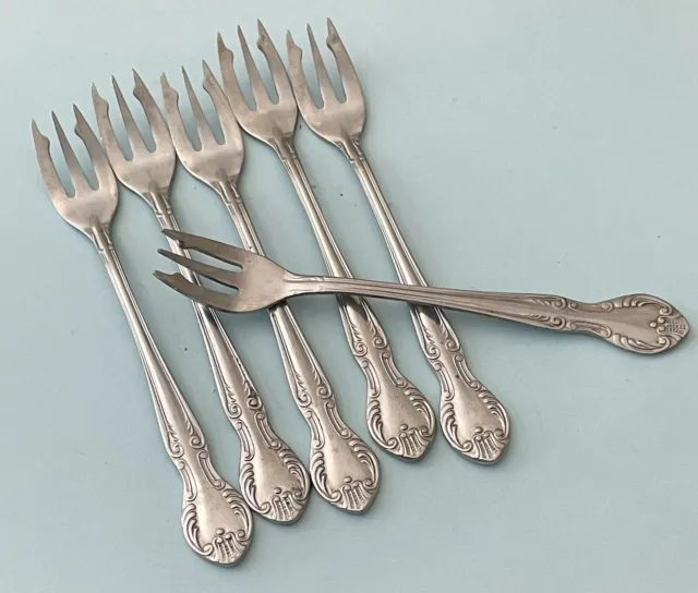 Vintage Retro Stainless Steel Cocktail Appetiser Forks Set Of 6 Luke Korea