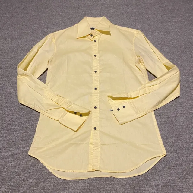 Dsquared2 Shirt Mens Size 44 Small Yellow Long Sleeve Button Up Designer