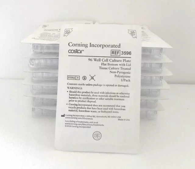 Corning Costar 3596 Sterile 96 Well Flat Polystyrene Microplates Lot of 13 New