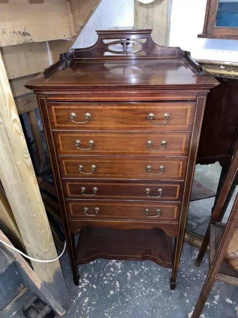 Edwardian Mahogany Inlaid Filing Drawers, 1095mm x 530mm x 375mm