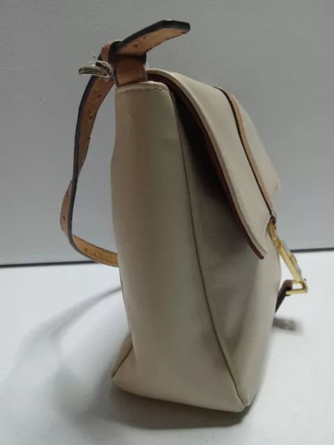 Mondani Tan Ostrich Detail Satchel Tote Bag 2