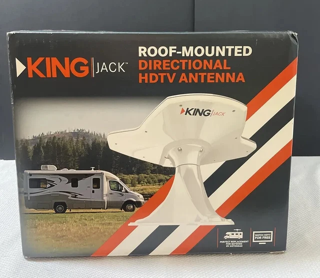 KING JACK RV HDTV TV Antenna OvertheAir Antenna with Mount WHITE 100
