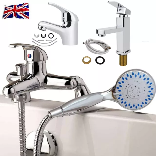 Basin Tap Mono Sink Mixer Modern Bathroom Single Lever Brass Chrome AND Fixings