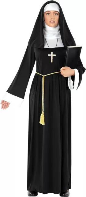 COSTUME DA SUORA nera donna + croce S - 3XL donna sorella Halloween abito  elegante EUR 27,32 - PicClick IT
