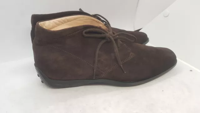 TODS SUEDE CHUKKA Boots Brown Women's Size 37 / 6 us Made in Italy $80. ...