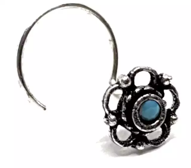 Piercing de Nez Turquoise Rose de Bali Exotique 22g (0.6 mm) Vis Curl en... 2