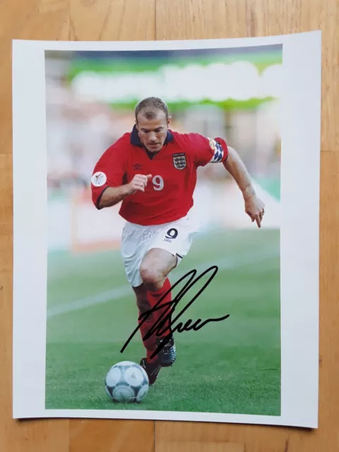 Hand-Signed Alan Shearer (England Football Legend) Glossy 10"X8" Photo