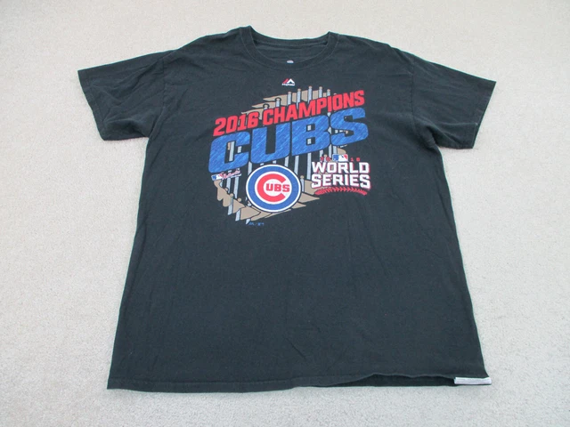 Chicago Cubs Shirt Adult Large Black Blue Baseball MLB Outdoors Athletic Mens *