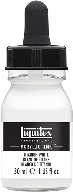 Liquitex Professional Acrylic Ink 1-Oz 30Ml Jar Titanium White  Jar, Ink,