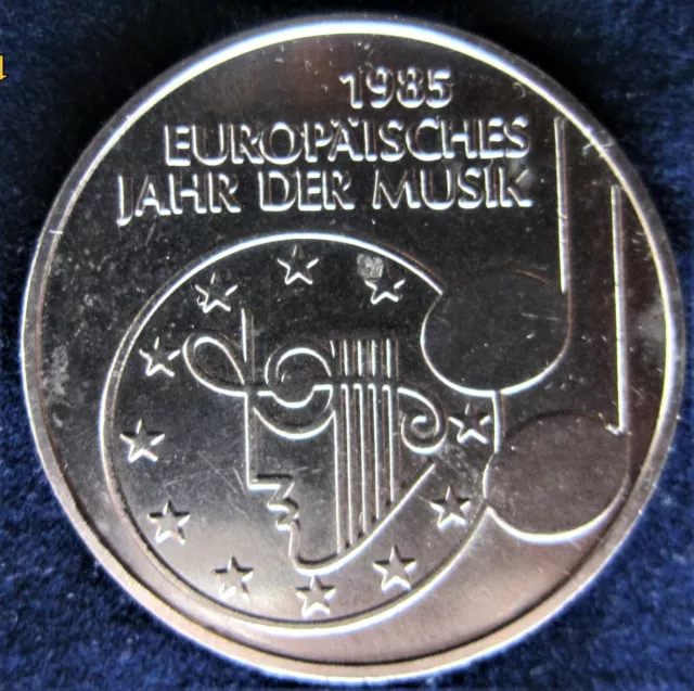 5 DM Gedenkmünze "Europäisches Jahr der Musik" 1985 / CuNi  ST
