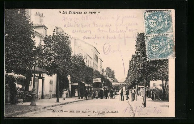 CPA Ablon, Rue du Bac, Pont de la Gare