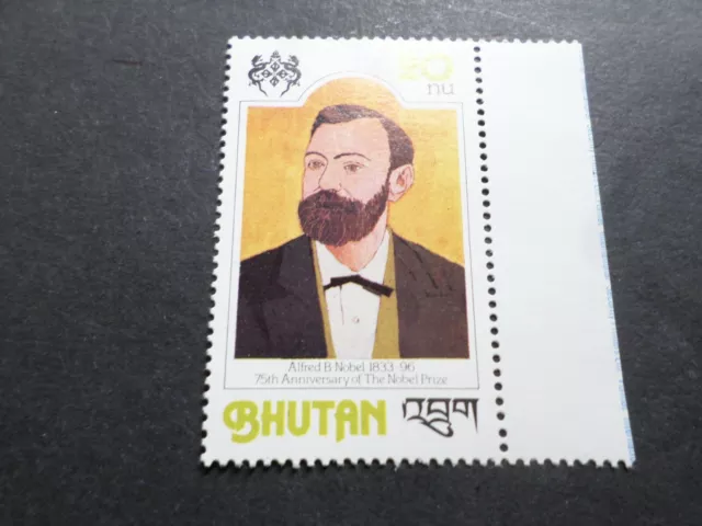 Bhutan, Briefmarke Jahrestag Alfred Nobel, Neu, MNH