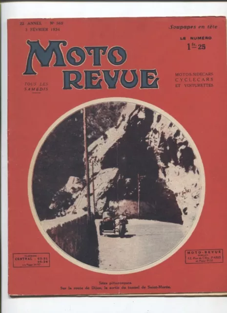 Moto Revue N°569  ; 3 fevrier  1934  : les soupapes en tête