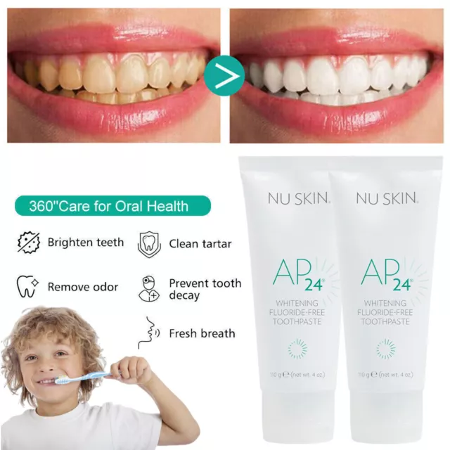 2X Best NU SKIN® AP 24 Teeth Whitening Fluoride Toothpaste 110g Free UK Shipping