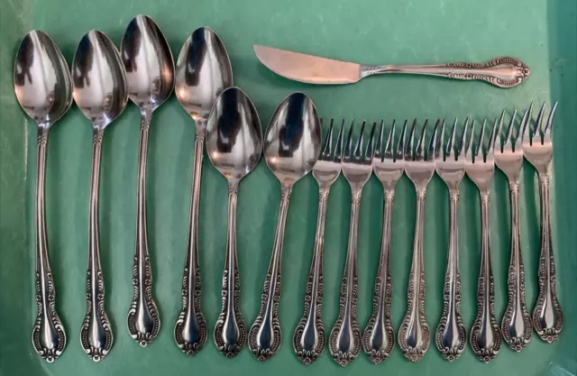 ORLEANS SILVER STAINLESS ORL29 Flatware 15 Piece Forks Spoons Butter Knife Japan 8.99 PicClick