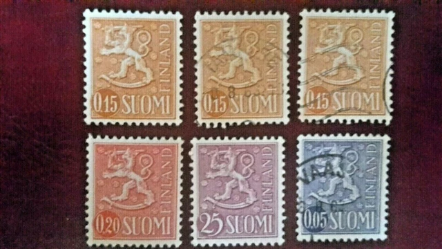 Briefmarken Finnland Suomi 1963 Löwe Wappen Nr. ca. 555-561
