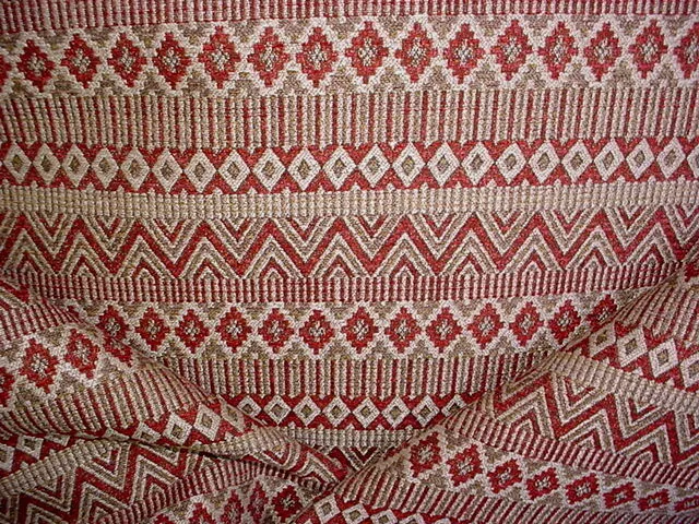 6-1/2Y Kravet Lee Jofa Rosewood Southwest Ikat Zig Zag Upholstery Fabric