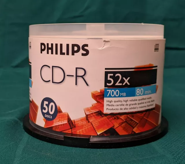 Philips Blank Discs CD-R 700MB, 52x, 80min, 50 Discs Spindle, missing ~5 discs