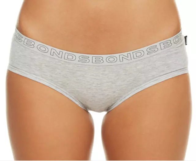 2 Pack Bonds Hipster Boyleg Briefs Womens Underwear - Grey