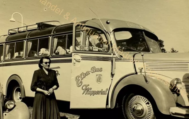 orig. Foto Elba Bus Wuppertal um 1955 Auto Oldtimer Automobil
